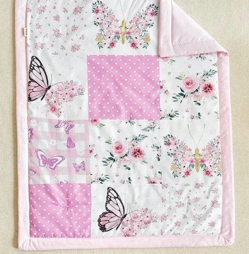 edredon mariposa rosado